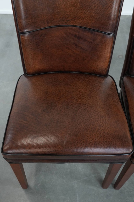 Image 1 of 2 sedie da pranzo in pelle di pecora con carattere e bellissimi colori caldi