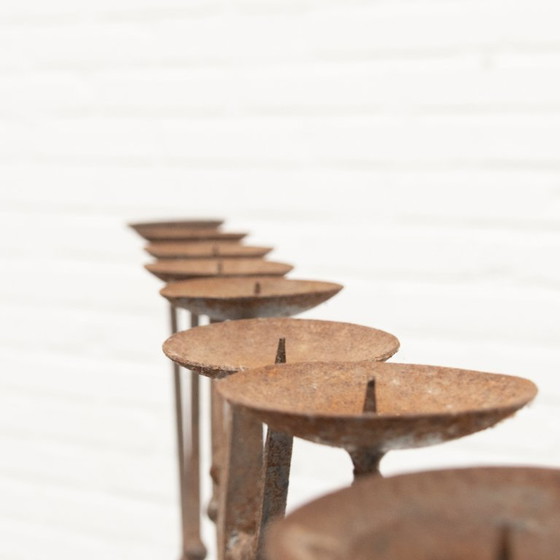 Image 1 of Candeliere da terra brutalista in ferro battuto