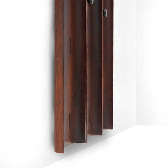 Image 1 of Wall coat rack in curved plywood, 1960s