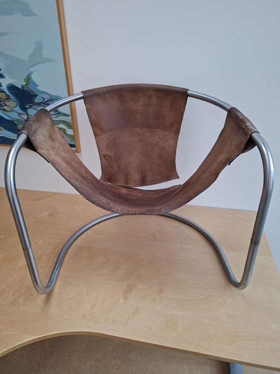 Lounge Sessel Clemens Claessen 1965 Design, Ba-as, Leder, Metall, Braun (Foto 2 von 5)