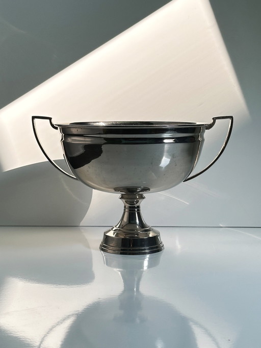 Classicist metal bowl with handle Vintage bowl Silver bowl with handle Jardiniere