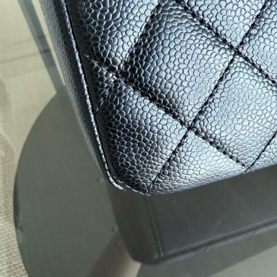 Image 1 of Chanel PST Petite Shopping Tote XL - Extra Large Caviar Grained Calfskin Black Silver Hardware Series 16
