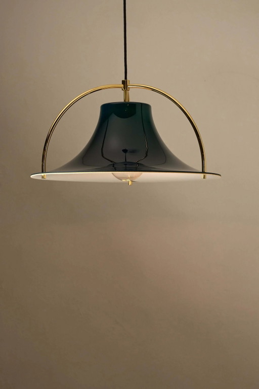 Suspension 'Single' en acrylique et laiton par Jo Hammerborg pour Fog & Mørup, Danemark, années 1960