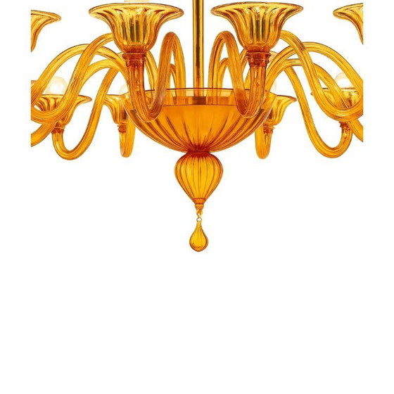 Image 1 of Italian Contemporary Modern Elegant "Rigadin" Murano Glass Chandelier
