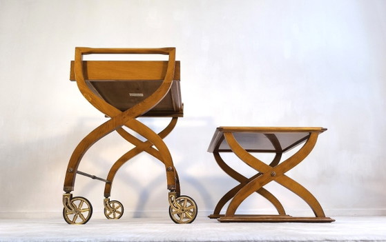 ✨ Bellissima coppia di tavoli vintage in teak – Carrello bar & tavolino – Benoit-Guyot Lyon ✨ – Benoit Guyot (photo 10 of 20)