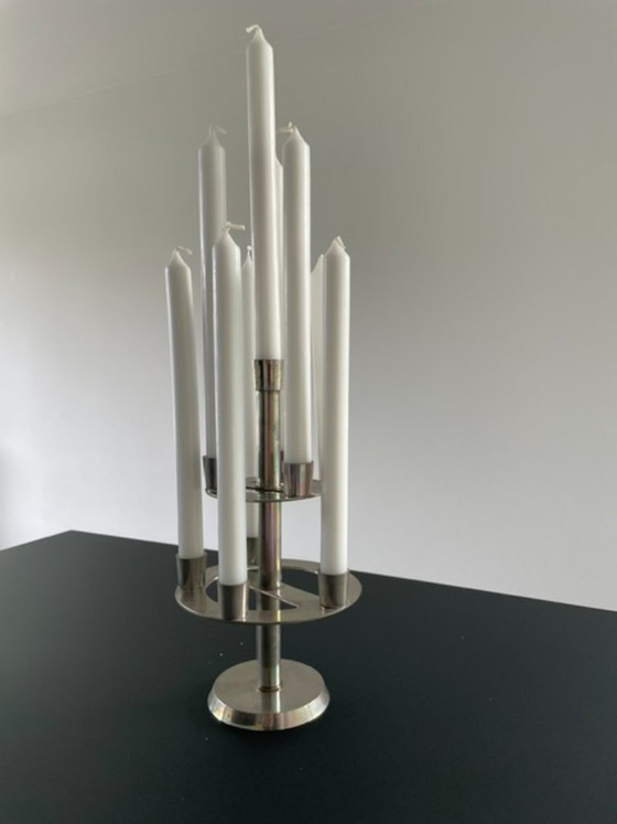 Image 1 of Kandelaar 9 kaarsen etagere metaal 30 cm