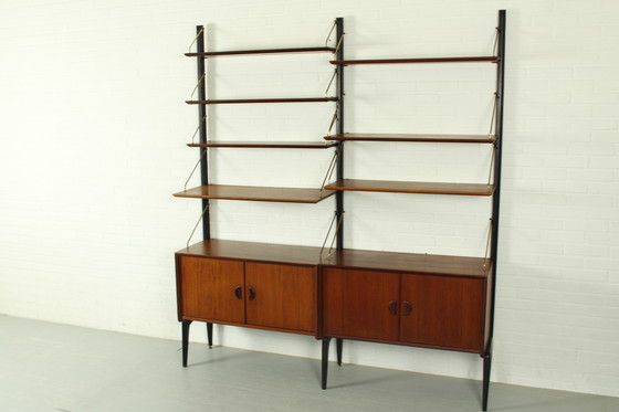 Image 1 of Parete attrezzata modulare in teak di Louis van Teeffelen per WéBé, 1955