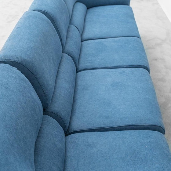 Image 1 of 1970S BLUE FOUR-SEAT SOFA – VINTAGE ITALIAN MODERN DESIGN