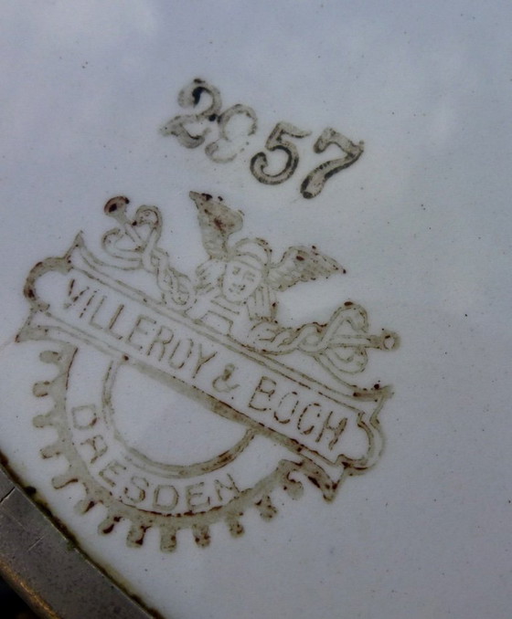 Image 1 of Bandeja ovalada grande de estilo Art Déco, pieza decorativa poco común.