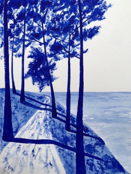 Acrylic on Hahnemühle 325g white paper. Size 40x30cm.