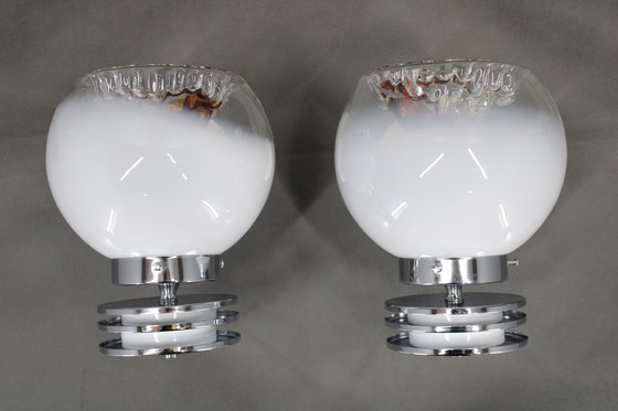 Image 1 of Pareja de apliques italianos de Murano de los años 70