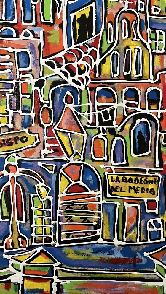 Image 1 of La Havane – Paysage urbain vibrant de La Havane, signé par Soto (2005)