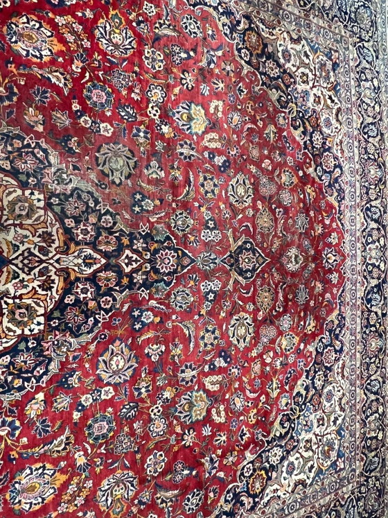 Image 1 of XXL Indo Keshan handgeknoopt oosters tapijt 450x312cm handgemaakt