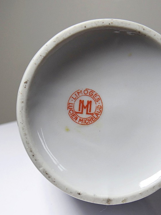 Image 1 of Rare antique collectible porcelain bottle by Michelaud Limoges, Robj Paris style