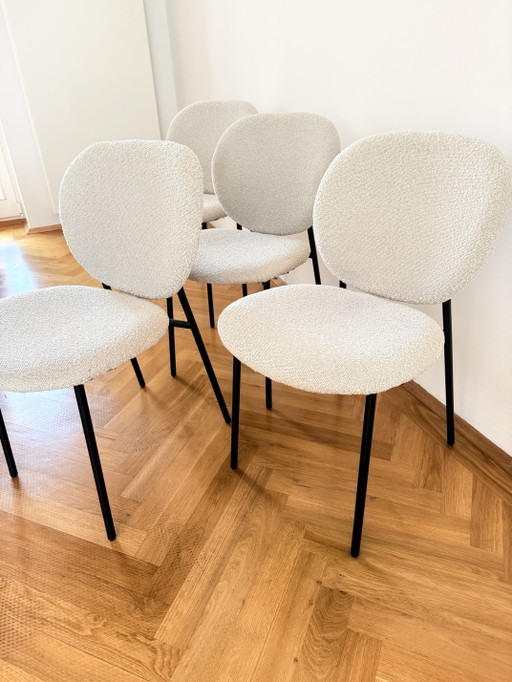 4 Sedie da pranzo Bouclé di alta qualità di Westwing – eetkamerstoelen, Cotton