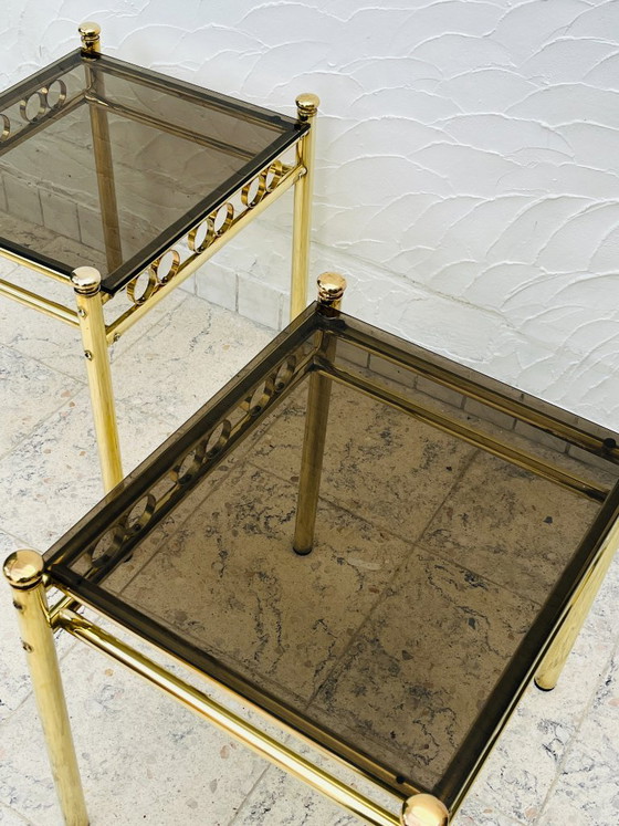 Pair of Belgo Chrome Side tables, Belgochrom, Brass, Gold (photo 14 of 14)