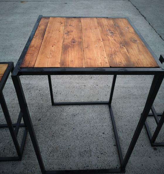 Image 1 of Tavolo da bar di design per 2 persone adatto per interni ed esterni con sedie