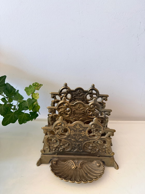Schöner Briefhalter – Zeitungsständer, Brass (photo 6 of 6)