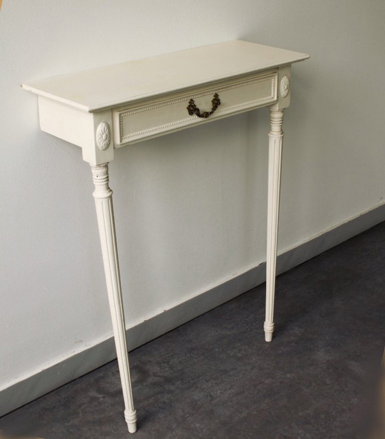 Console d’applique bipode de style Louis XVI en bois peint – Tables d'appoint, Wood (photo 3 of 7)