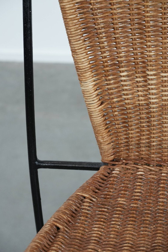 Image 1 of Vintage design chair by Frederick Weinberg with a cast iron frame