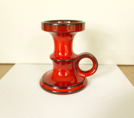 Set di candelabri vintage Goebel modello 'PAN', in ceramica rossa, anni '70. – Goebel - PAN, Portacandele (photo 5 of 14)