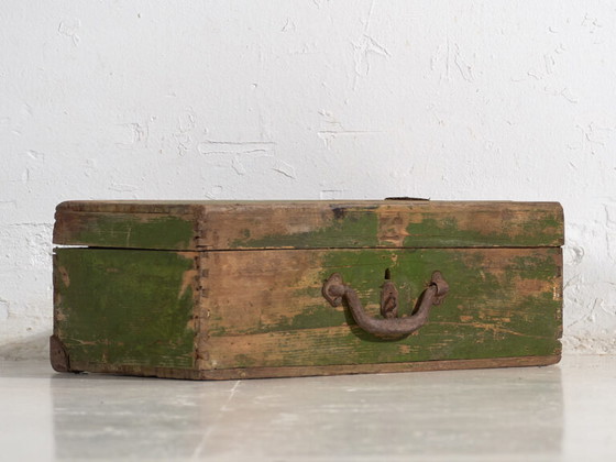 Valise ancienne patine verte (c.1920) #5 – Armoires de rangement, Rustic (photo 13 of 22)