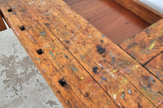 Image 1 of Vintage beech and oak workbench Nooitgedagt