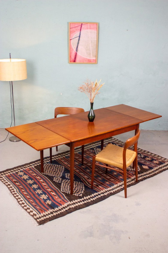 Image 1 of Vintage teak extendable dining table, Danish Mid Century 1960s