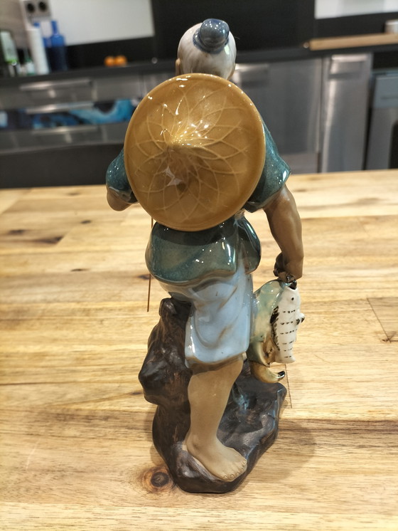 Image 1 of Statuette asiatique en grès émaillé 