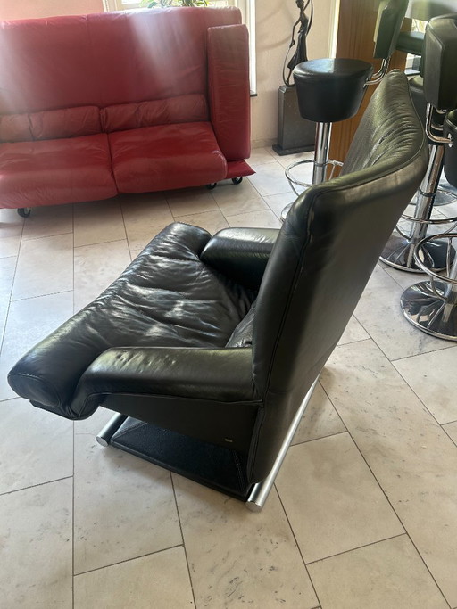 Rolf Benz 6500 Fauteuil Zwart Leer – draaistoelen, rvs (photo 2 of 5)