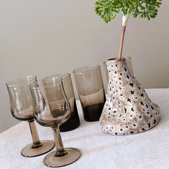 Organic Vintage Ceramic Vases / Candle Holders with Speckled Reactive Glaze. (photo 8 of 9)