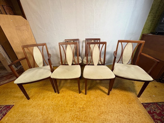 Image 1 of Set di 6 sedie da pranzo in teak vintage di metà secolo di GPlan, 1970