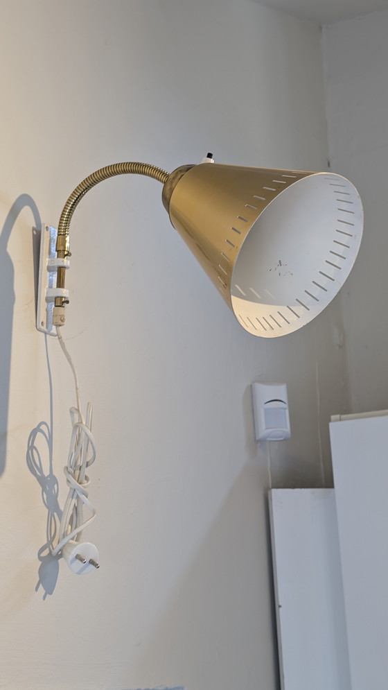 Image 1 of Lampada da parete flessibile in ottone - AJH Svezia, anni '50