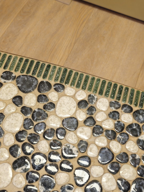 Image 1 of Vintage Rectangular Mosaic Side Table Blue Green