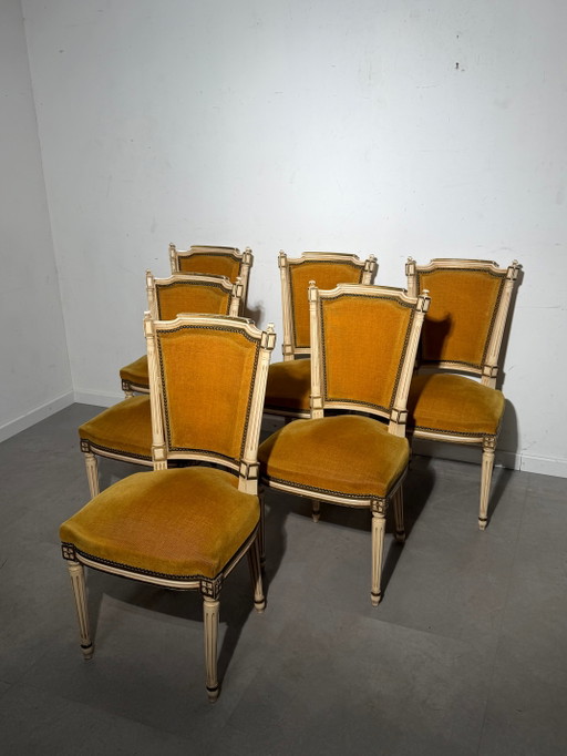 Juego de 6 sillas de comedor estilo Luis XVI de JP Ehalt – Sillas tapizadas vintage – eetkamerstoelen (photo 2 of 4)