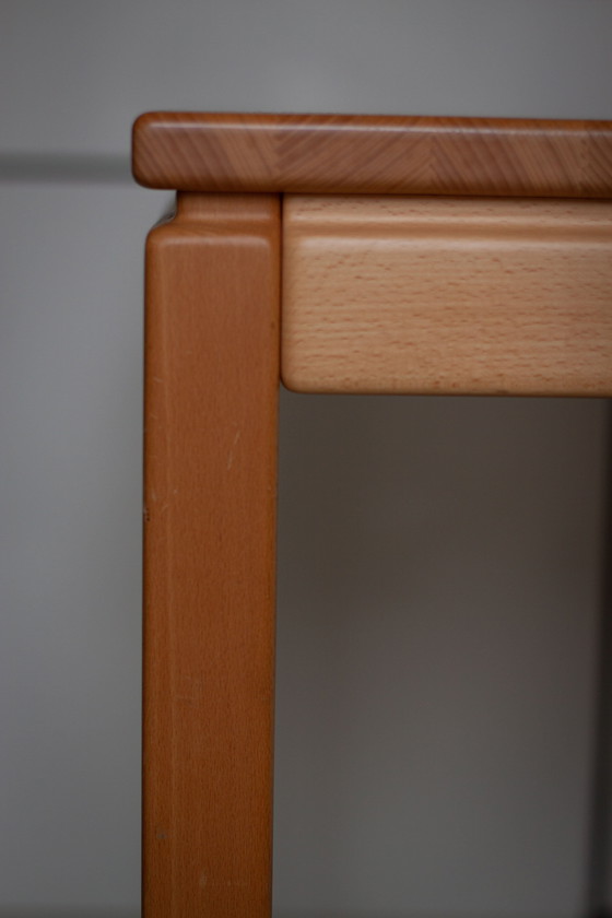 Image 1 of Table de salle à manger en hêtre de conception danoise fabriquée par "Brødrene Andersen", années 1960