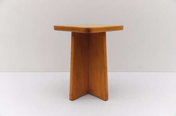 Image 1 of Conjunto de 6 taburetes de roble al estilo de Pierre Chapo, Francia, años 60