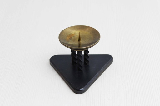 Candeliere modernista in metallo e ottone, 1970