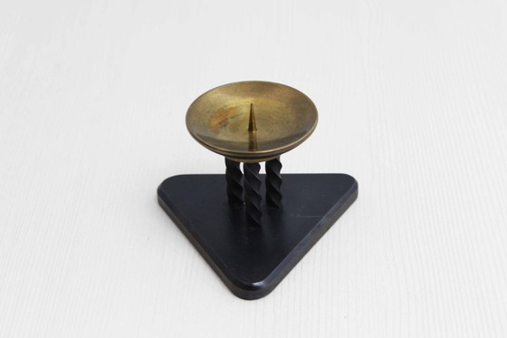 Image 1 of Candeliere modernista in metallo e ottone, 1970