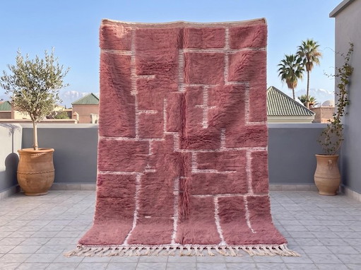 Roze Wollen Berber Tapijt 150/250cm