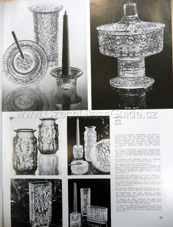 Image 1 of Mid-Century Pressed Glass Bowl: Vladislav Urban Design, Czech Republic