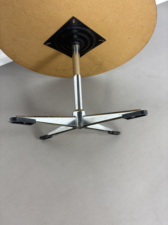 Vintage Folk Art Coffee Table Chrome 4 Star Base – Metal, Wood (photo 8 of 15)