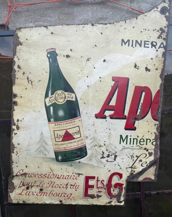 Image 1 of Vintage Apollinaris Advertising Sign 1950s - Metal
