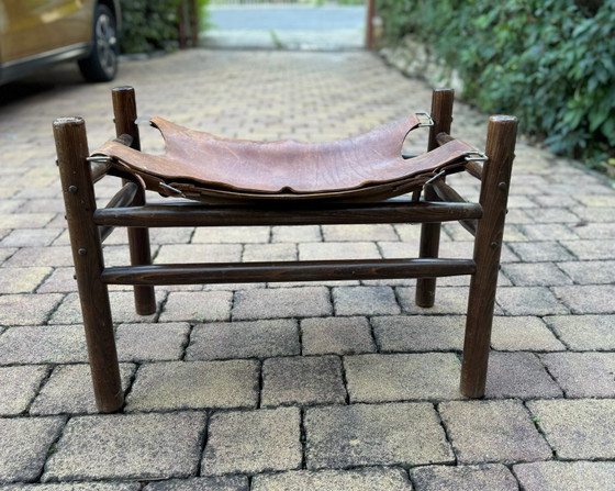 Tabouret Safari en Cuir, Années 1960 (photo 3 of 7)