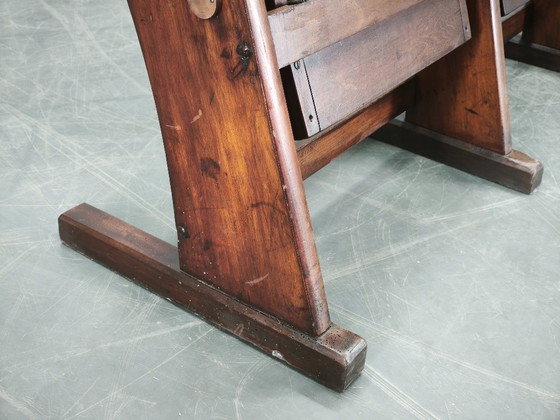 Image 1 of Zeldzame Tsjechoslowaakse bioscoopbank met drie zitplaatsen uit de jaren 1920, in Thonet-stijl.