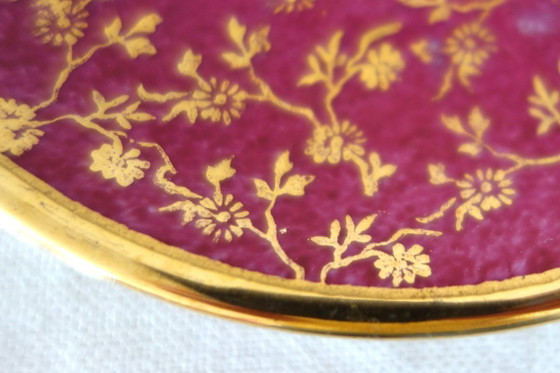 Image 1 of 6 vintage Limoges kopjes en schotels met bloem- en gouddecoratie.