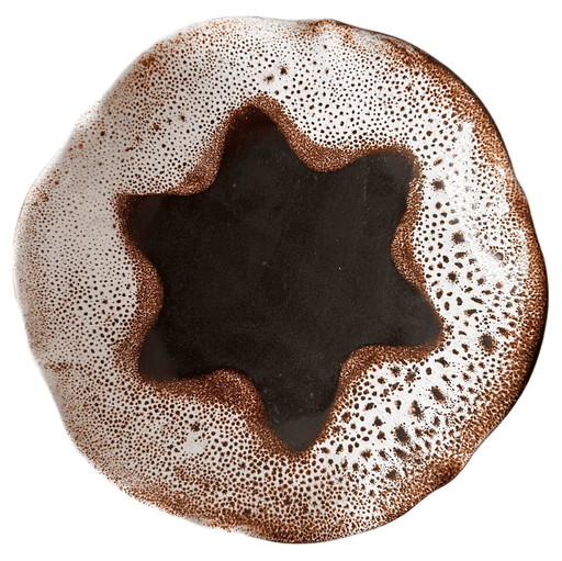 Vintage Dümler and Breiden ceramic bowl, brown and white, fat lava, West Germany, 1970s