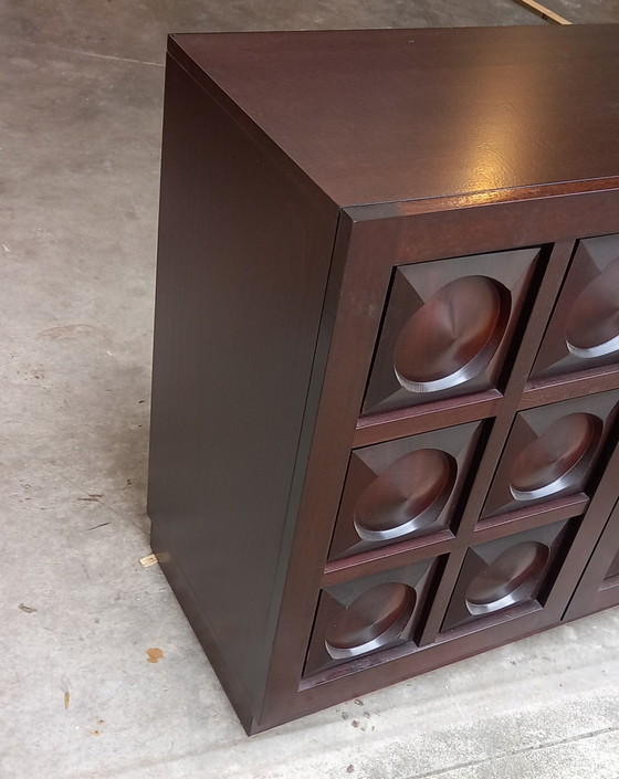 Image 1 of Sideboard Vintage Mahogany Brutalist Dresser 1970's