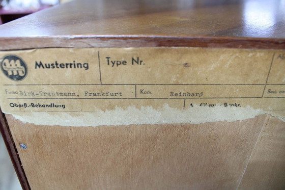 Image 1 of Houten vintage wandmeubel - Musterring. Retro Mid Century modulair kast met bureau / barretje