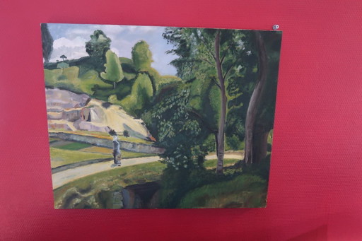 Cuadro antiguo al óleo sobre lienzo - Siglo XX 24" x 20" (2C09)